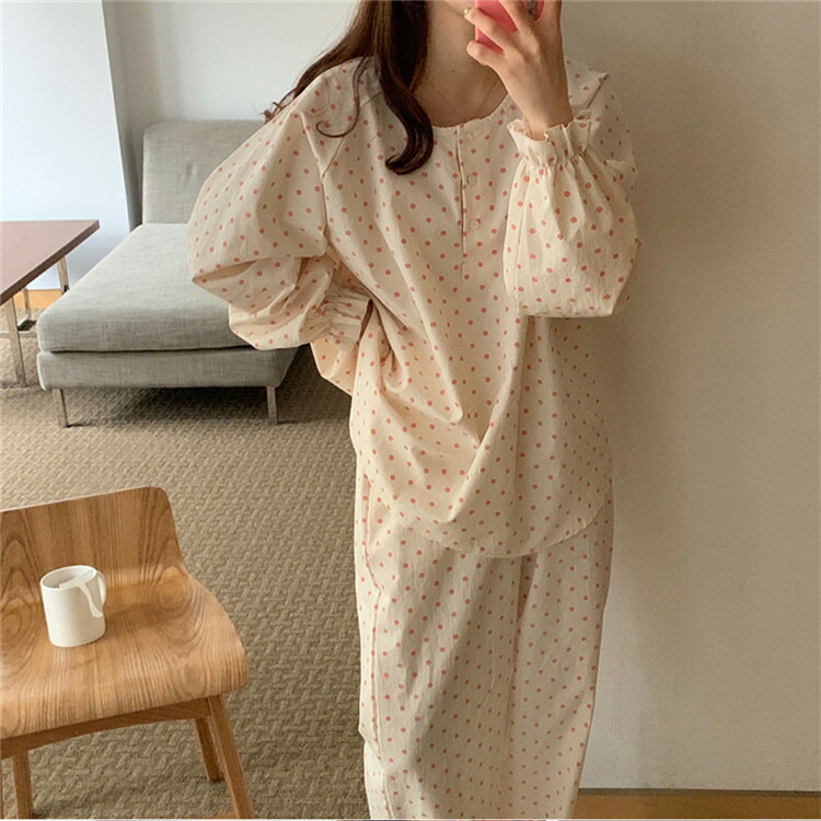 コーデを進める 赤条条 長袖 佳麗 可愛い体系 ワタ パジャマ 2プレイス硬化 ぽち 心安い T Daemlu Cl