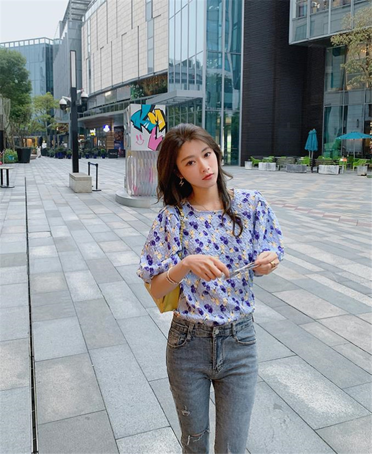 楽天市場 大人可愛い 韓国ファッション 快適 プリント パフスリーブ トップス 可愛い系 T グリンファクトリー