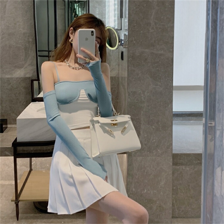 キャンディのように甘いです プリーツスカート 2点セット セクシー ベアトップ スリム スカート T Paigebird Com