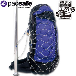 防犯用!PacSafe 風呂敷き包みセーフ85 12970004(#1305) ステンレス鋼製 メッシュ 南京錠 鉄条 鍵を掛ける 積貨委託貨物 かばい立て うしろ側風呂敷き包み用 御徒面子用 安全対策 置き目品 (ei0a027)【相応う】