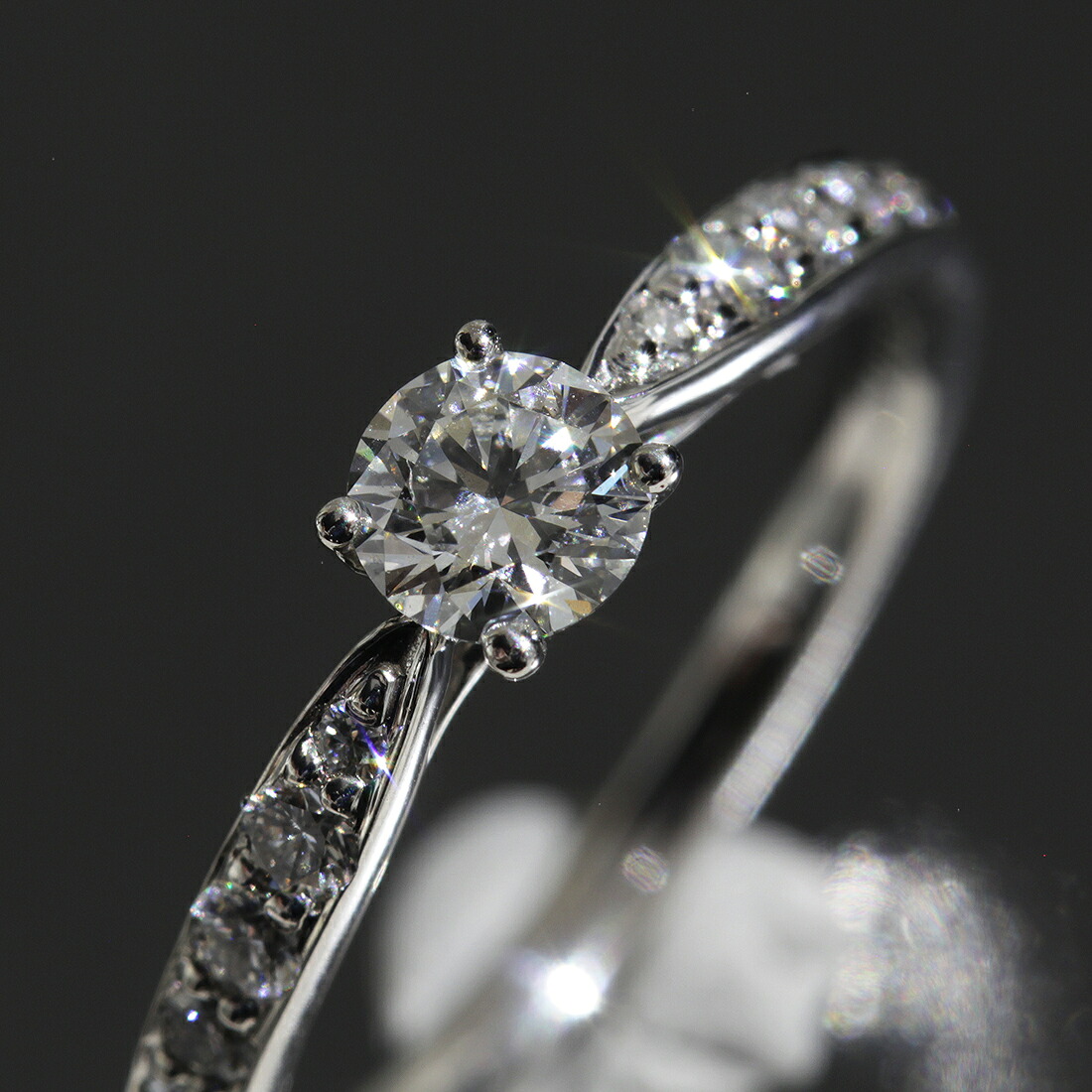 ティファニー ダイヤ リング 0.22ct VVS1 3EX pt950 箱鑑●指輪 5号 Hカラー ハーモニー ハーフ エタニティ 新品仕上済 TIFFANY＆Co. 6271A【中古】