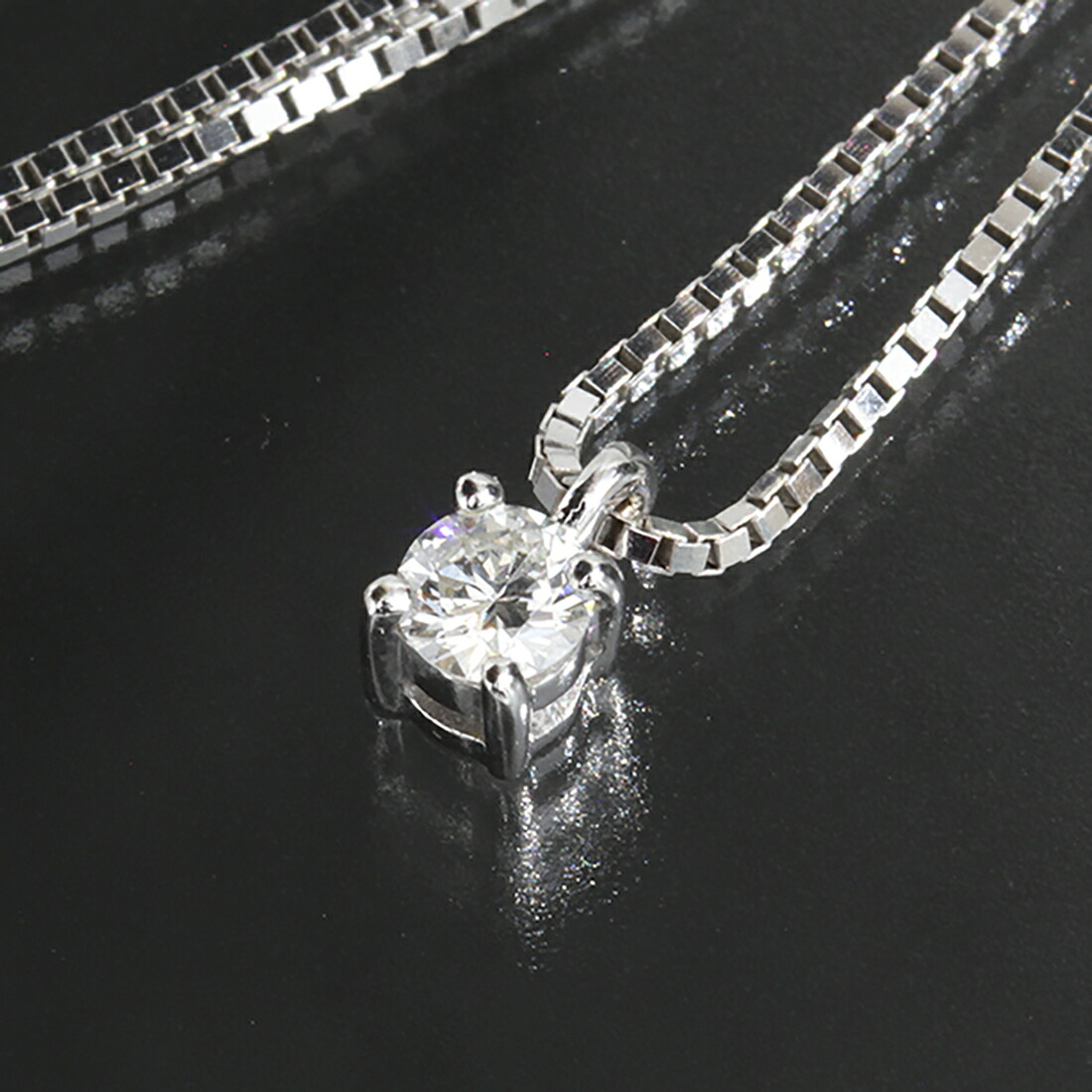 ダミアーニ ダイヤ ネックレス スタッド 44cm K18WG 3.6g 箱付●ペンダント 新品仕上済 DAMIANI 6124A【中古】