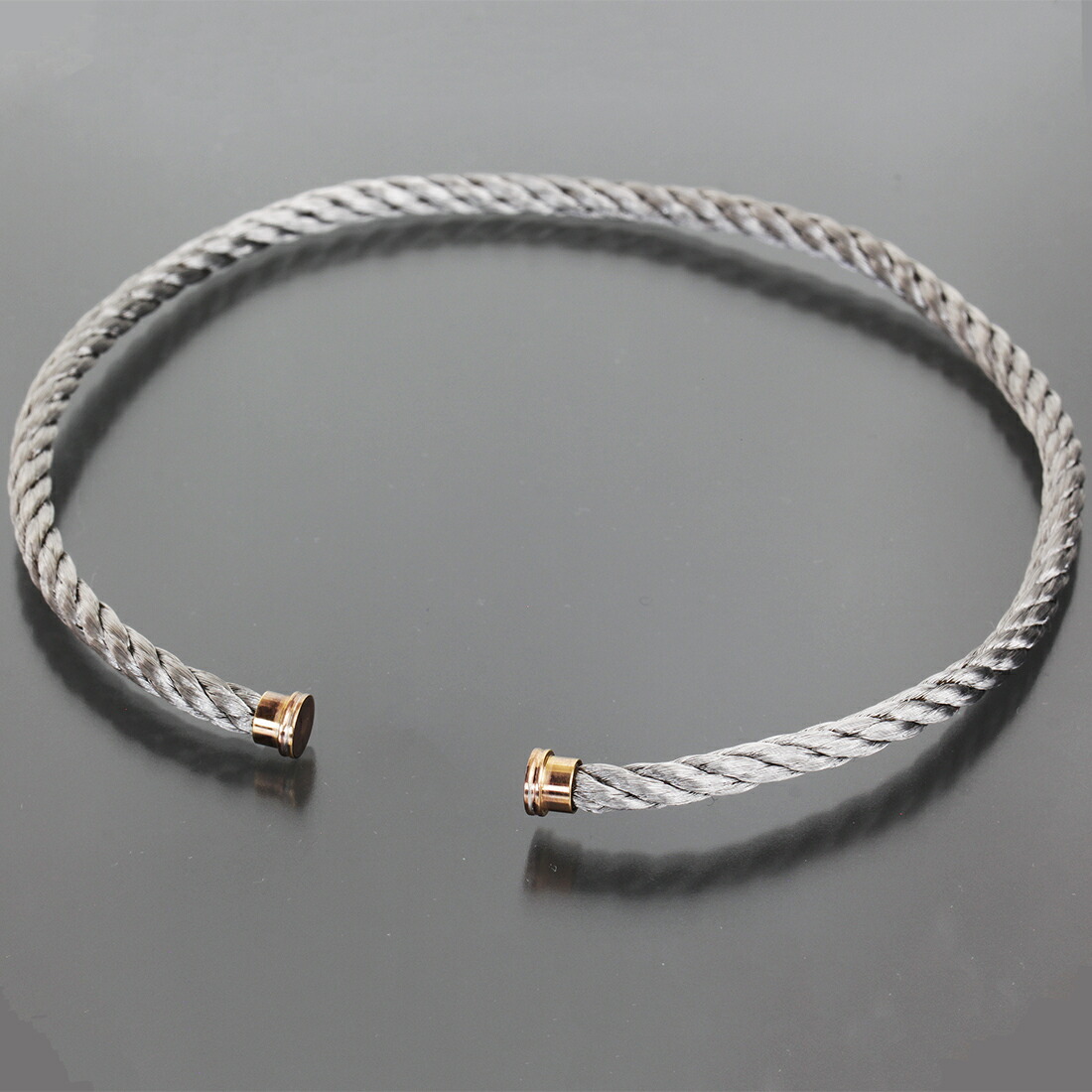 フレッド ブレスレット ケーブル フォース10 15刻印 2ロウ LMサイズ用●30cm 二重巻き バングル コード ステンレス シルバー FRED 6403A　【中古】