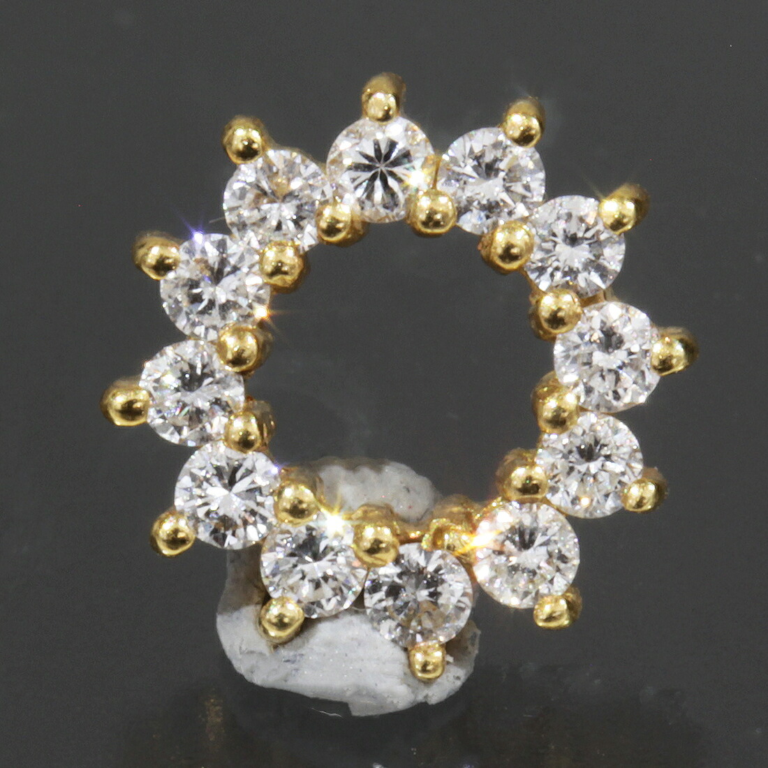 ポンテヴェキオ ダイヤ 0.27ct ネックレス トップ K18YG 新品仕上済●0.9g ペンダント チャーム PV Ponte Vecchio 6417A【中古】 31,200円