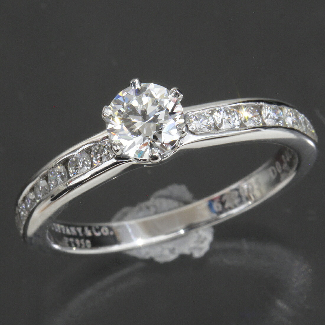 ティファニー ダイヤ リング 0.34ct IF 3EX pt950 箱 GIA●指輪 8号 Gカラー ハーフ エタニティ 新品仕上済 TIFFANY＆Co. 6458A【中古】
