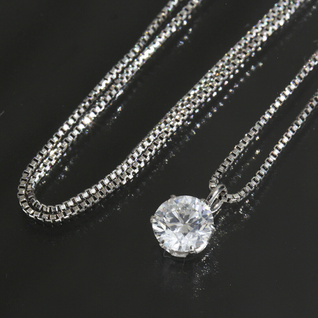 ダイヤ 0.301ct SI2 G プラチナ ネックレス pt900 新品仕上済●ペンダント アジャスター 44cm pt900 850 1.7g 6485A【中古】