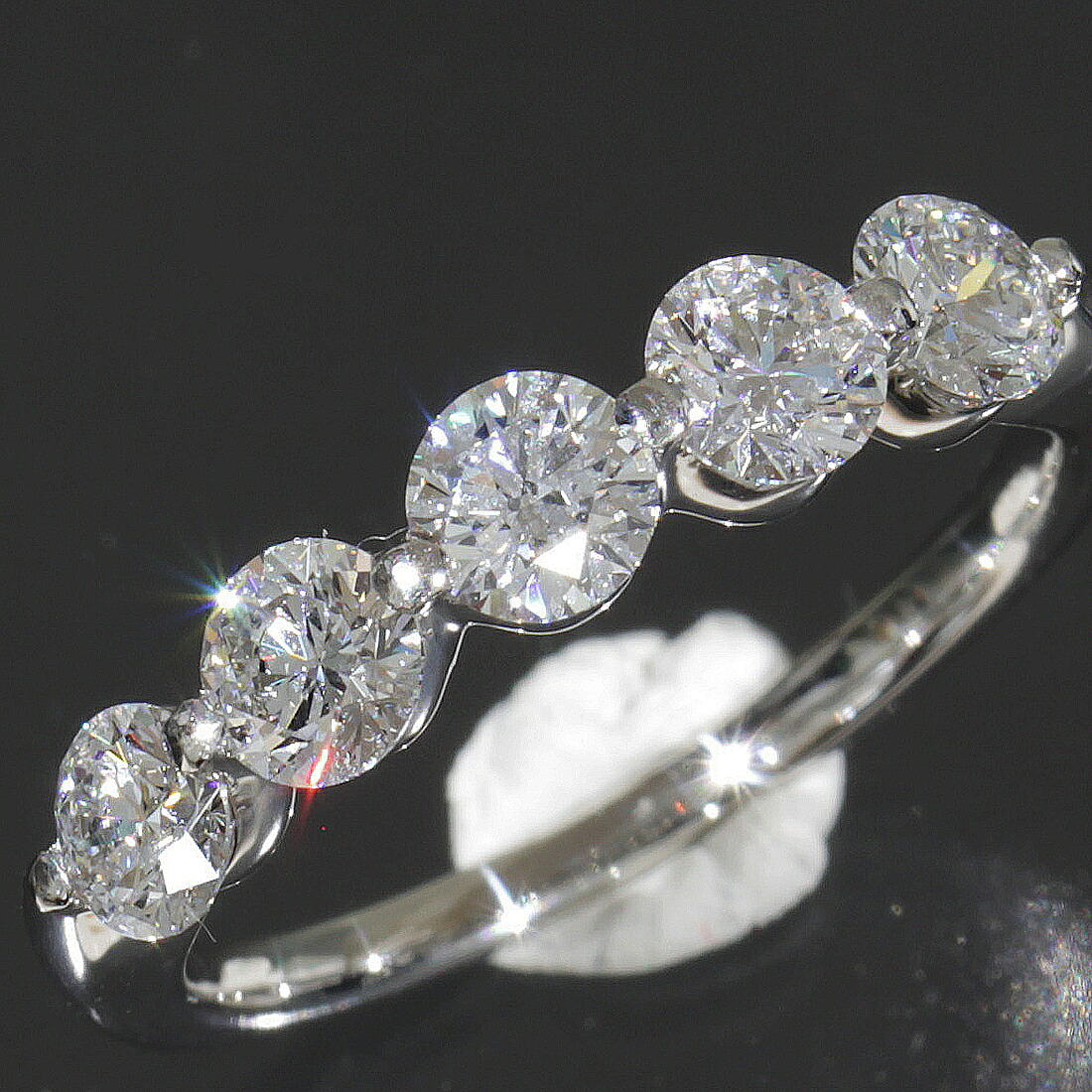 ダイヤ 0.2～0.235ct VVS1 D リング 10.5号 pt950 鑑●指輪 Dカラー 3EX GIA鑑 3.6g ダイヤモンド 5石 新品仕上済 5760A【中古】｜グリズリー
