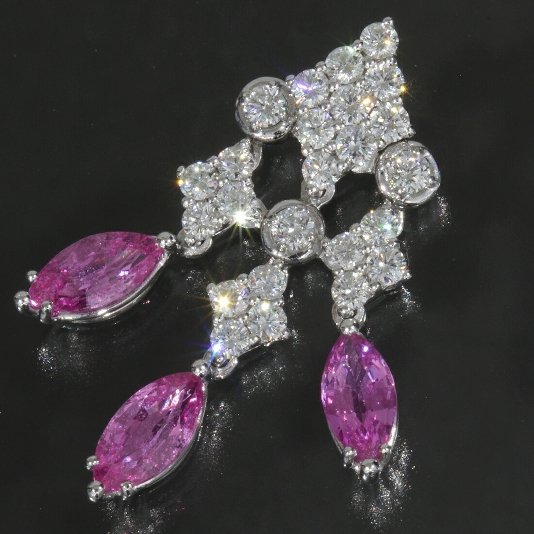 ピキョッティ ダイヤ 1.18ct ピンクサファイヤ 2.9ct トップ K18●ペンダント ネックレス チャーム 6.1g WG PICCHIOTTI 新品仕上済 6181A【中古】|グリズリー