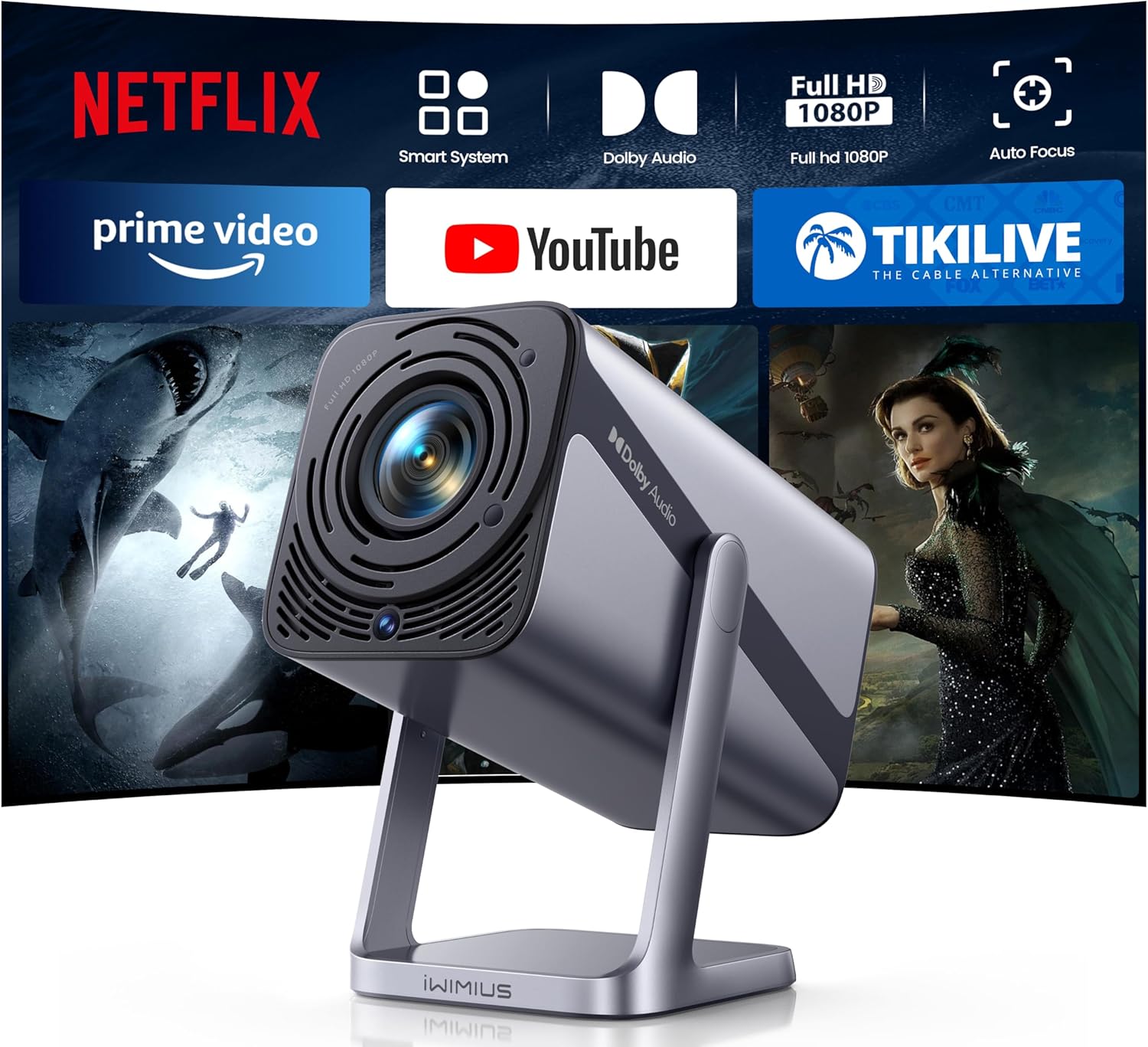 プロジェクター 家庭用 750ASNI 高輝度 WiFi6 Bluetooth5.3 自動フォーカス 自動台形補正 Netflix&DoIby&4K対応 ホームプロジェクター APJ-155