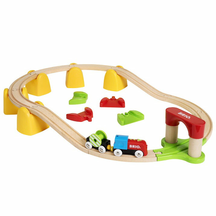 BRIO ブリオ 木製軌跡 バッテリーパワーレールセット 木の手あそび 鉄道車両 ファーストレールウェイ 可愛らしい 単三独居室