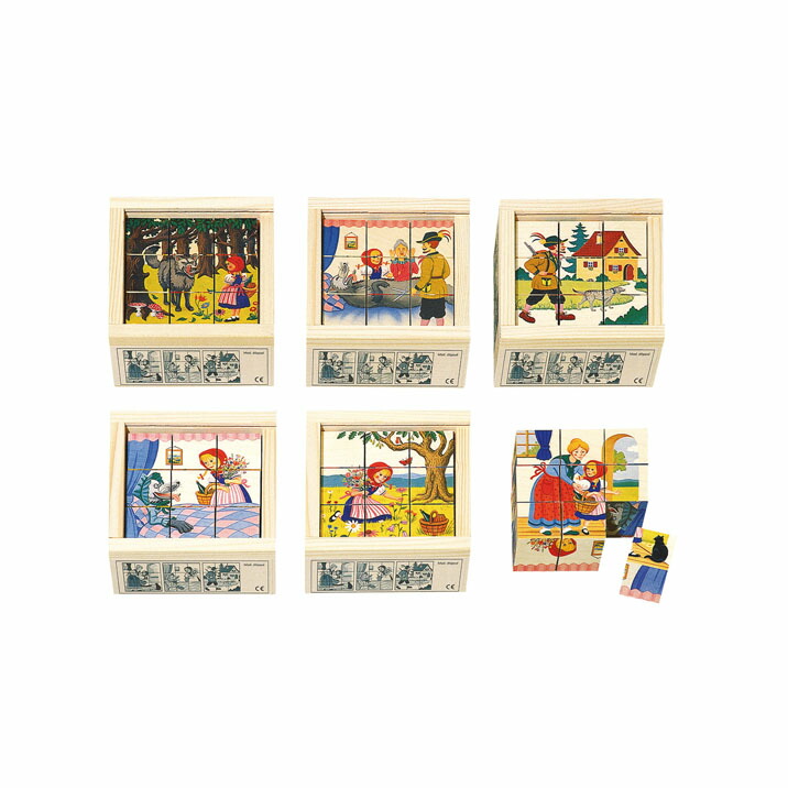 アトリエフィッシャーパズル 赤ずきん 六面体パズル キューブパズル 知育玩具 木のおもちゃ 木製 スイス製 Andapt Com