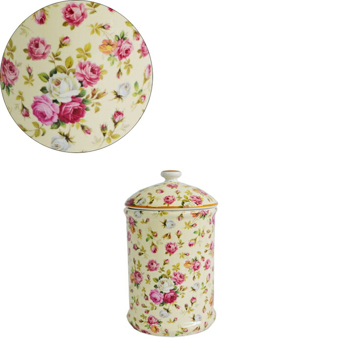 759円 直営限定アウトレット サニタリーポット トイレポット 陶器 花柄 ローズ 薔薇 バラ イエロー おしゃれ 華やか かわいい ロイヤルアーデン