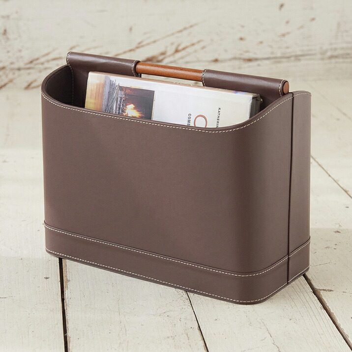 マガジンラック ブラウン 本 雑誌 新聞 収納 持ち手付き 天然木 インテリア雑貨 シンプル おしゃれ Yildizdekorasyon Com Tr