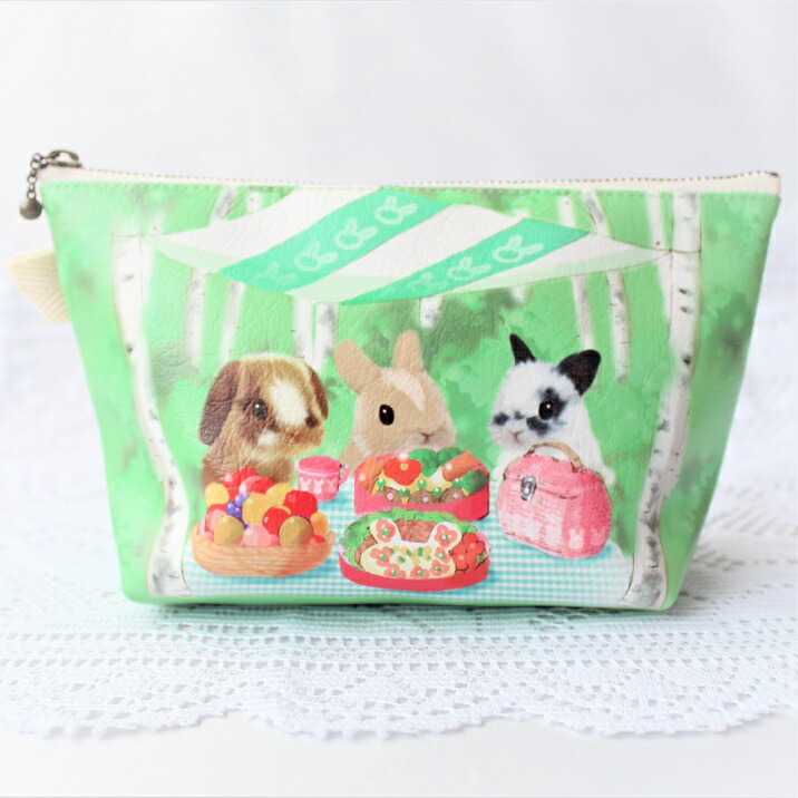 楽天市場 うさぎ ポーチ 化粧ポーチ ピクニック かわいい 小林裕美子 うさぎ雑貨 日本製 あす楽対応 グルーヴプラン楽天市場店