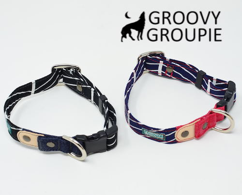 楽天市場 小型犬用 Fishbone Tree デニム レザー 首輪 ポスト投函選択で送料無料 Groovy Groupie With Dog