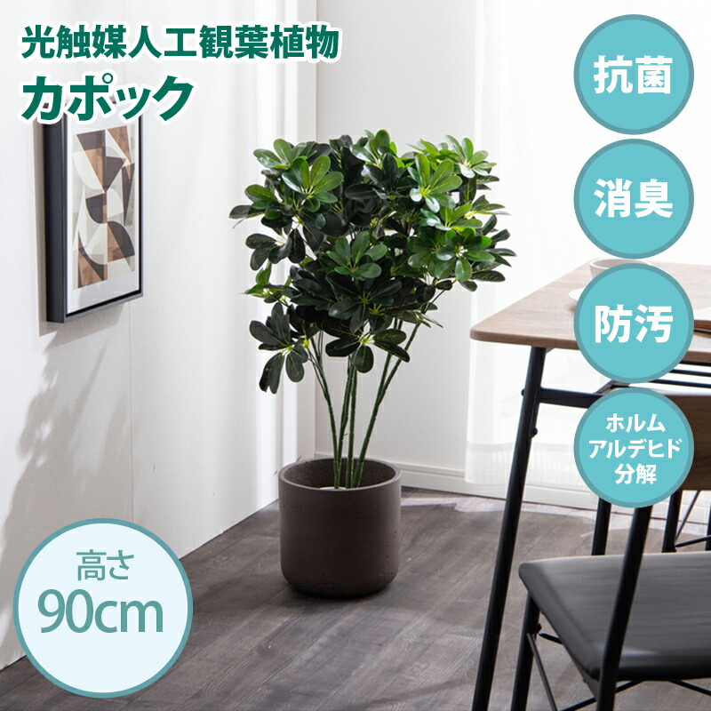 ・クーポン祭り開催中！光触媒人工観葉植物 fake green カポック(約)幅40cm&times;奥行40cm&times;高さ90cm照明光が当たることで消臭・抗菌・防汚・ホルムアルデヒド分解の効果を発揮フェイクグリーン 造花 水やり不要 空気清浄 イミテーショングリーン｜ｇｒｏｖｅ 8,260円