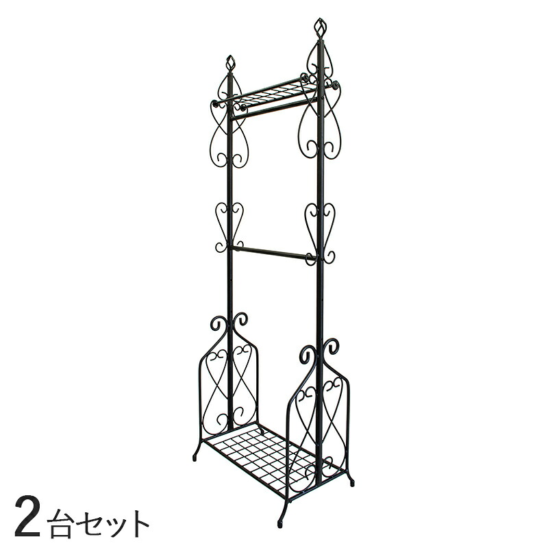 商品名| LDA-HR-BK ワイドハンガーラック【2台セット】 カラー| ブラック色/2色あり 材 料| スチール(エポキシ樹脂粉体塗装) サイズ| 幅63×奥行き42×高さ182.5cm 組立て商品 コートハンガー クラッシック スリム 玄関 おしゃれ フック アンティーク