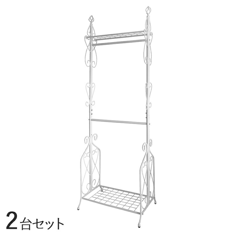 商品名| LDA-HR-BK ワイドハンガーラック【2台セット】 カラー| ホワイト色/2色あり 材　料| スチール(エポキシ樹脂粉体塗装) サイズ| 幅63×奥行き42×高さ182.5cm 組立て商品 コートハンガー クラッシック スリム 玄関 おしゃれ フック アンティーク 19,028円