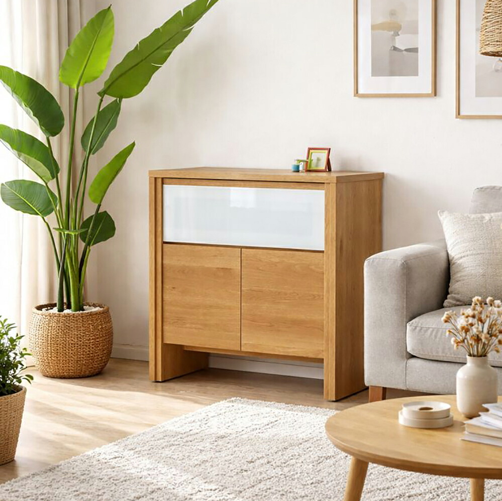【 在庫わずか 】クーポン祭り開催中！ 商品名| NVS リビングボード 83cm テレビボード サイドボード カラー| オーク ナチュラル サイズ| 幅 83 奥行38 高さ85cm 生産国| 国産 日本製 主素材| 硬質シート オーク 柄 北欧ローボード FYKG