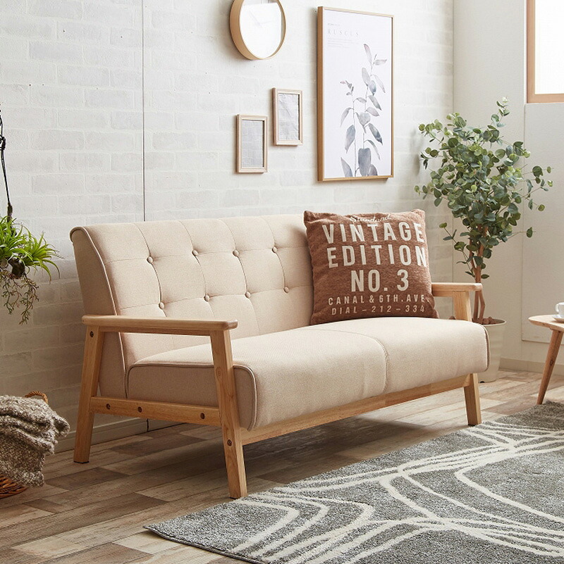 ・クーポン祭り開催中！【1台単品】商品名：RENT2　2人掛けソファサイズ：幅127cm&times;奥行き73cm&times;高さ70cm二人掛け レトロモダン 北欧インテリア｜ｇｒｏｖｅ