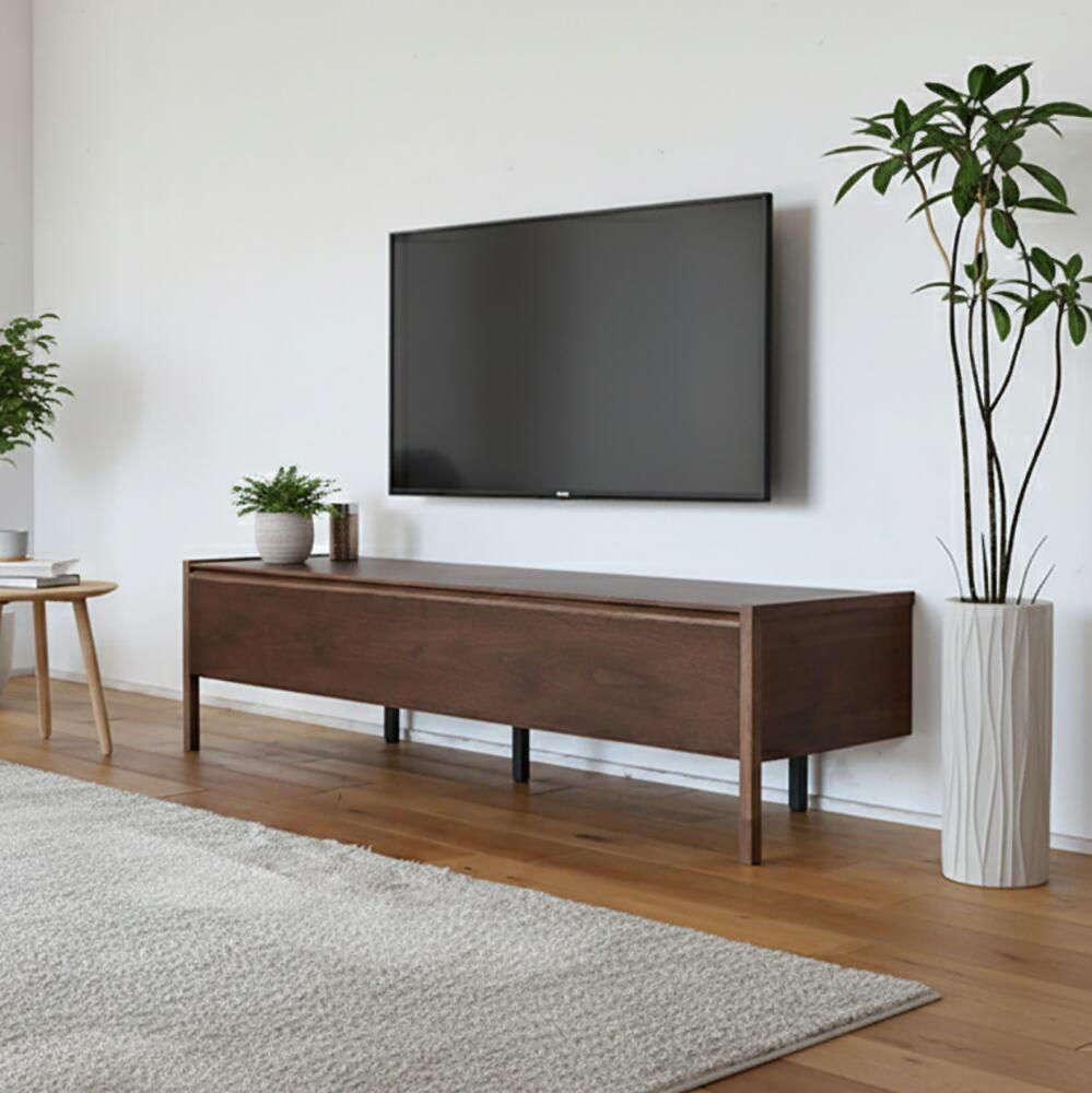 【 在庫わずか 】クーポン祭り開催中 商品名| RST テレビ台 160cm テレビボード カラー| ブラウン ウォールナット無垢材 サイズ| 幅 1600 奥行 445 高さ 407 mm 生産国| 国産 日本製 ローボード ロータイプ ※脚部の取り付けが必要です