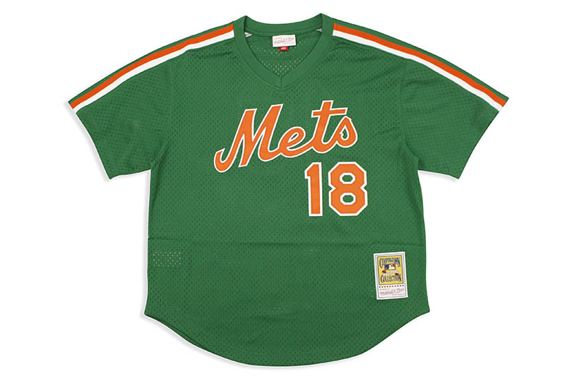 Men's New York Mets #18 Darryl Strawberry Replica Green Throwback Baseball  Jersey