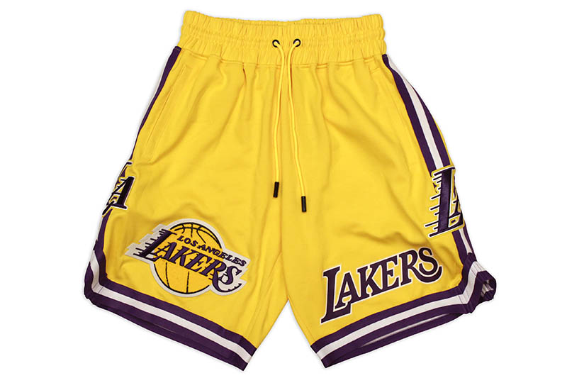 PRO STANDARD LOS ANGELES LAKERS TEAM SHORTS (BLL351639:YELLOW) プロスタンダード/ロサンゼルスレイカーズ/ワッペン/コットンショーツ/イエロー