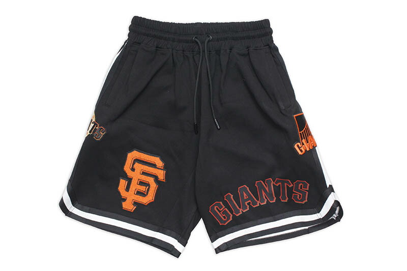 PRO STANDARD SAN FRANCISCO GIANTS TEAM SHORTS (LSG331599:BLACK) プロスタンダード/サンフランシスコジャイアンツ/ワッペン/コットンショーツ/ブラック