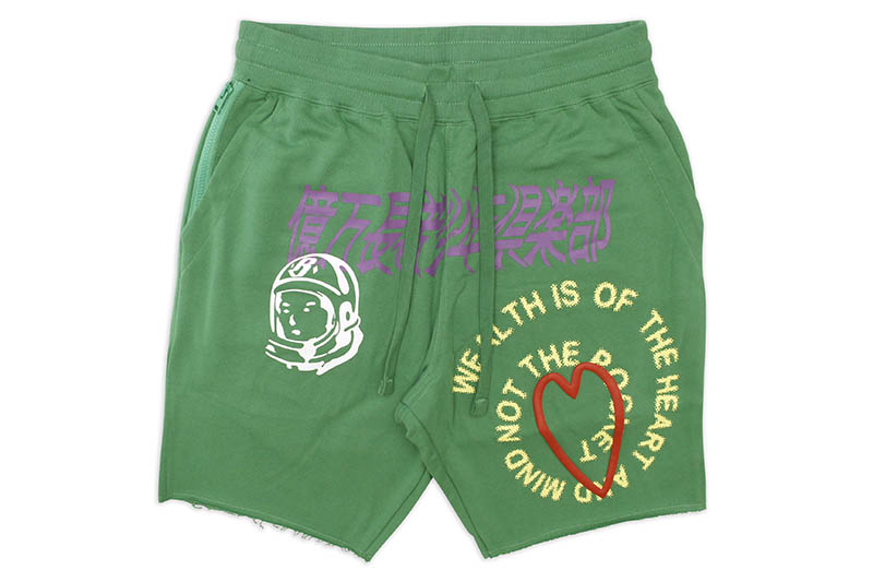 BILLIONAIRE BOYS CLUB MIND FULNESS SHORT (811-3101:LEPR EAHAUN) ビリオネアボーイズクラブ/スウェットショーツ/グリーン