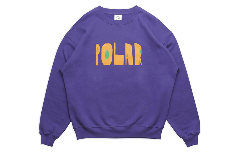 POLAR SKATE CO. CUT LOGO CREWNECK (PURPLE) ポーラースケート/クルーネックスウェット/パープル 7,420円