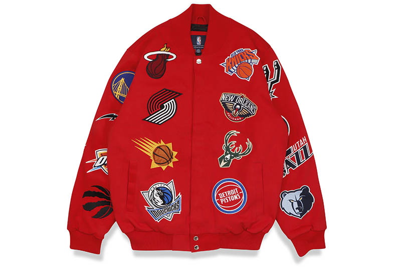 G-III SPORTS NBA PATCH JACKET (LA13R646:RED/AOP) ジースリースポーツ/パッチジャケット/レッド