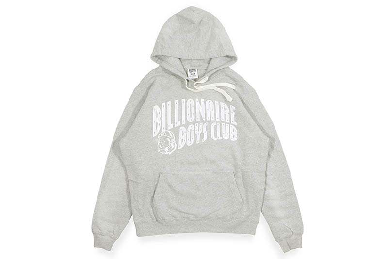 BILLIONAIRE BOYS CLUB VINTAGE ARCH HOODIE (811-9305:HEATHER GREY)ビリオネアボーイズクラブ/プルオーバーフーディー/ヘザーグレー|GROW AROUND グロウアラウンド
