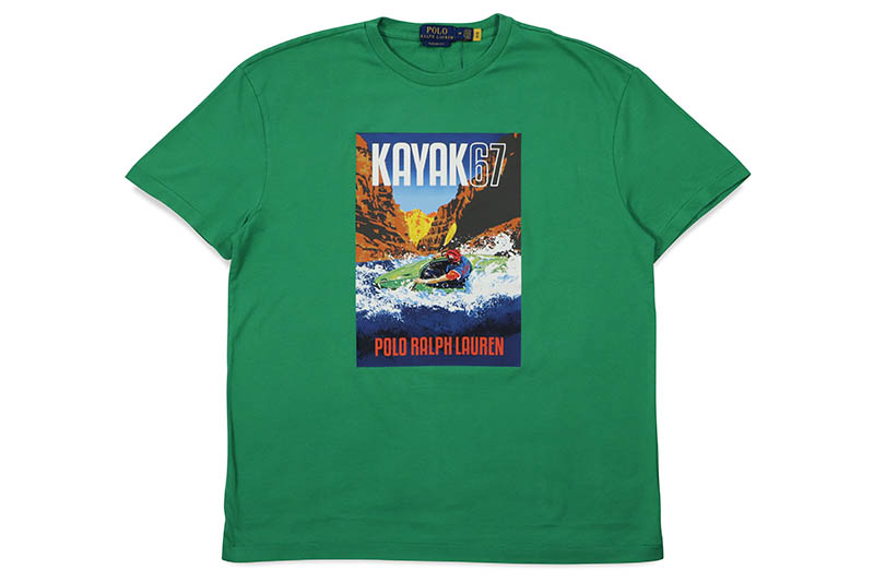 POLO RALPH LAUREN KAYAK67 CLASSIC FIT JERSEY GRAPHIC T-SHIRT (710901582001:STEM) ポロラルフローレン/ショートスリーブティーシャツ/グリーン
