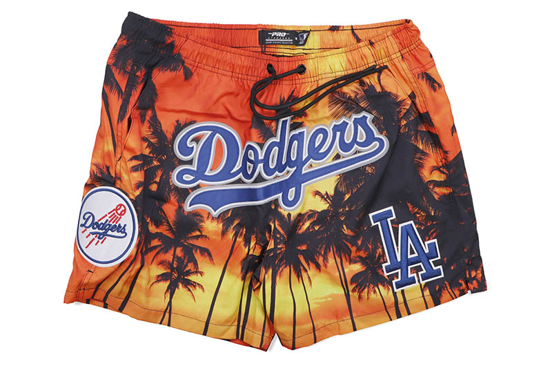 PRO STANDARD LOS ANGELES DODGERS AOP WOVEN SHORTS (LLD335730-SUN:SUNSET) プロスタンダード/ロサンゼルスドジャース/ショーツ/ワッペン/オレンジ