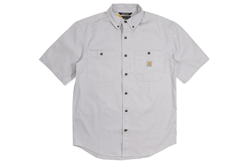 Carhartt RUGGED FLEX RELAXED FIT MIDWEIGHT CANVAS SHORT-SLEEVE SHIRT (103555-GC0:SEACLIFF) カーハート/ショートスリーブシャツ/グレー