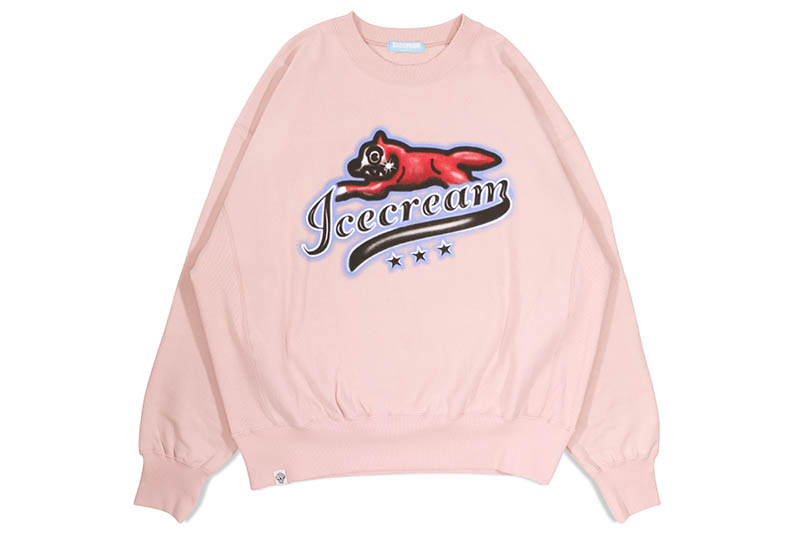 ICECREAM RUNNING DOG SWEATSHIRT (ICJP235K001:PINK) アイスクリーム/クルーネックスウェット/ピンク