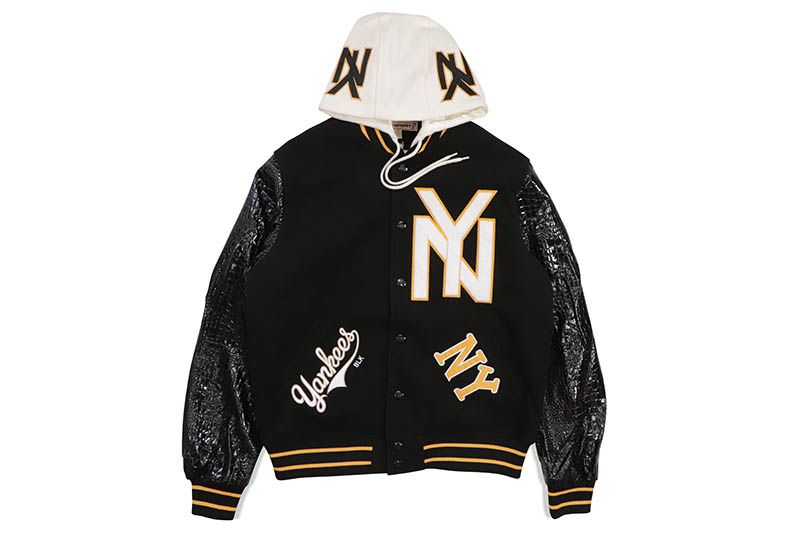 楽天市場】SD SPORT BLACK YANKEES CROC LEATHERETTE VARSITY JACKET