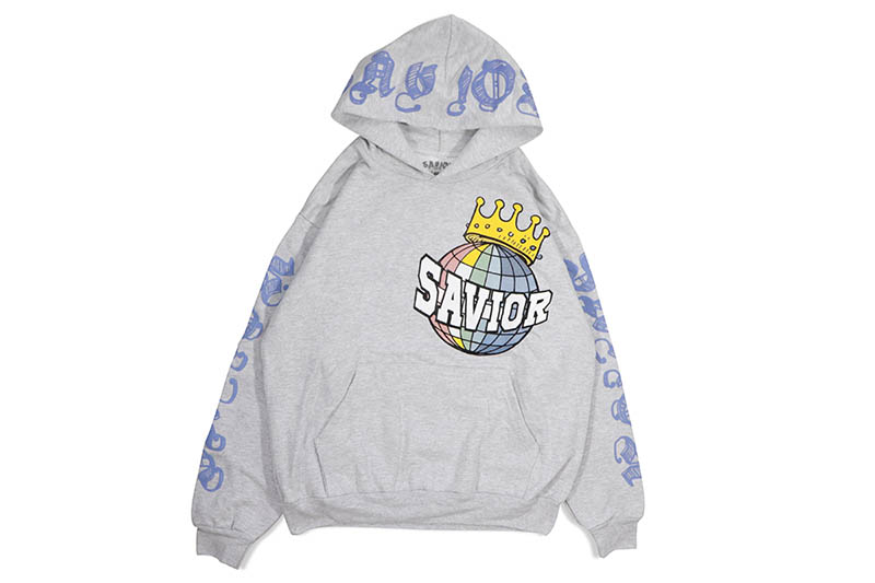 JAETIPS SAVIOR WORLD RUNNER HOODIE (HEATHER GREY) ジェーティップス/プルオーバーフーディー/ヘザーグレー