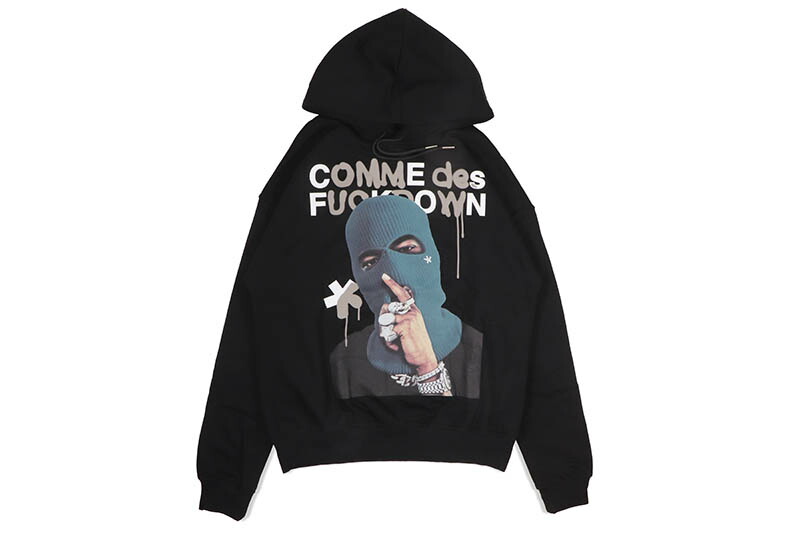 COMME DES FUCKDOWN HOODIE (762324020:BLACK)コムデスファックダウン/プルオーバーフーディー/ブラック|GROW AROUND グロウアラウンド