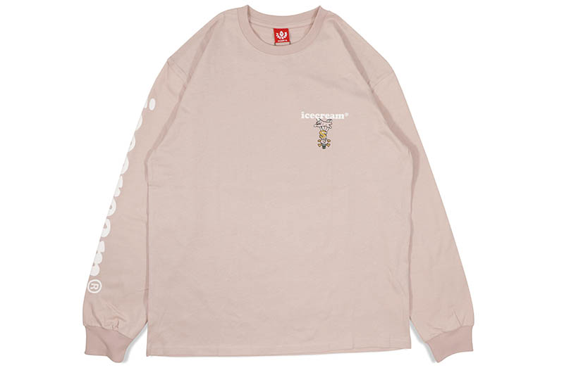 ICECREAM NO FLAKES LS KNIT (431-9302:ROSE SMOKE) アイスクリーム/ロングスリーブTシャツ/ピンク