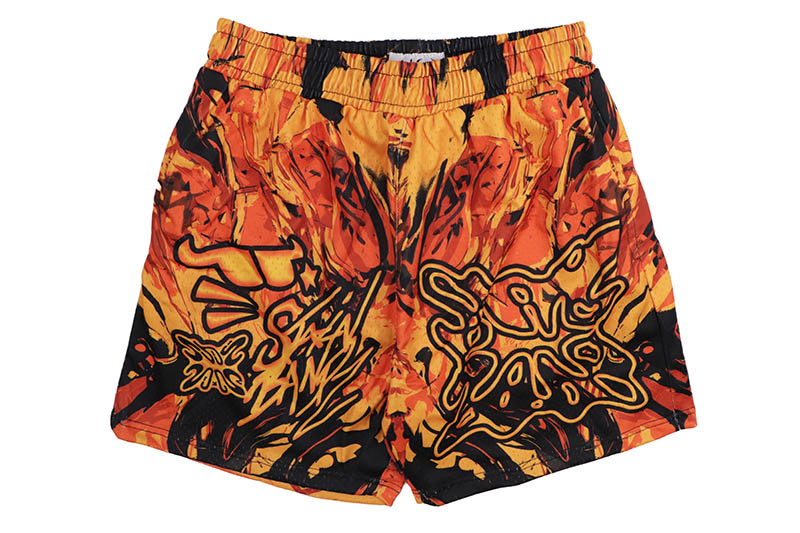 SB STUDIOS SB GRAFFITI SHORTS (ORANGE) エスビーステュディオス/ニューヨークブランド/セレクトショップ/アンダーグラウンド/メッシュショーツ/オレンジ