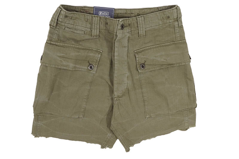 POLO RALPH LAUREN 7-INCH RELAXED HERRINGBONE CARGO SHORT (710932261001:BASIC OLIVE) ポロラルフローレン/カーゴショーツ/ハーフパンツ/夏/ベーシックオリーブ