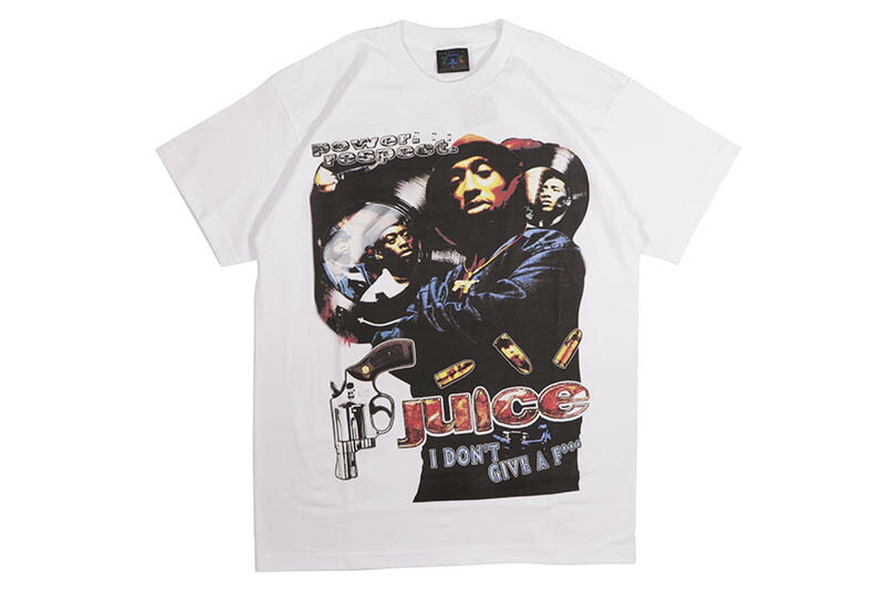 DBRUZE JUICE TEE (WHITE)ディーブルーズ/ダリエン・ブルーズ/ニューヨーク/デザイナー/ブラックムービー/ジュース/ショートスリーブTシャツ/ホワイト|GROW AROUND グロウアラウンド