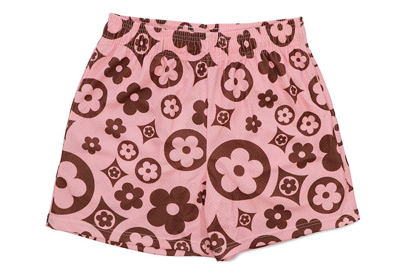 BRAVEST STUDIOS PINK FLOWER SHORTSブレイベストスタジオ/ショーツ/メッシュショーツ/フラワー/ピンク|GROW AROUND グロウアラウンド