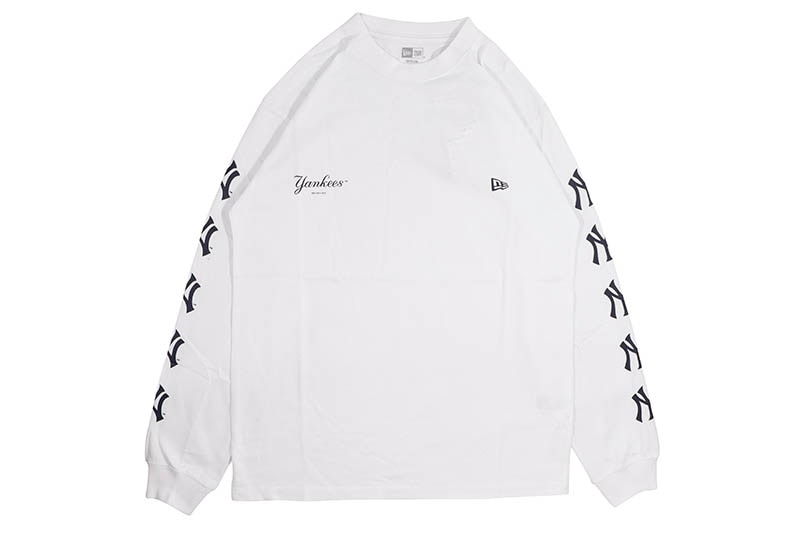 NEW ERA MLB APPAREL NEW YORK YANKEES L/S COTTON TEE (WHITE) 14324713 ニューエラ/ロングスリーブ ティーシャツ/ホワイト