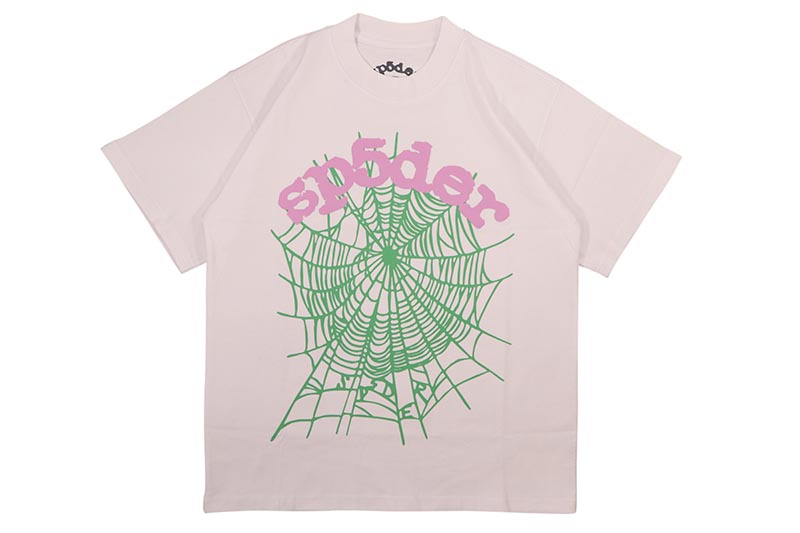 SP5DER OG PINK WEB T-SHIRTSスパイダー/アトランタ/ニューヨーク/ドリル/トラップ/ヤングサグ/ショートスリーブTシャツ/クリーム｜GROW AROUND グロウアラウンド