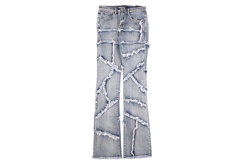 KINDRED LINE RIPPED STACKED JEAN (KD2117:CHAOS BLUE) カインドレッド/スタックドパンツ/デニムパンツ/カオスブルー