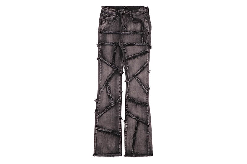 KINDRED LINE RIPPED STACKED JEAN (KD2117:CHAOS BLACK) カインドレッド/スタックドパンツ/デニムパンツ/カオスブラック