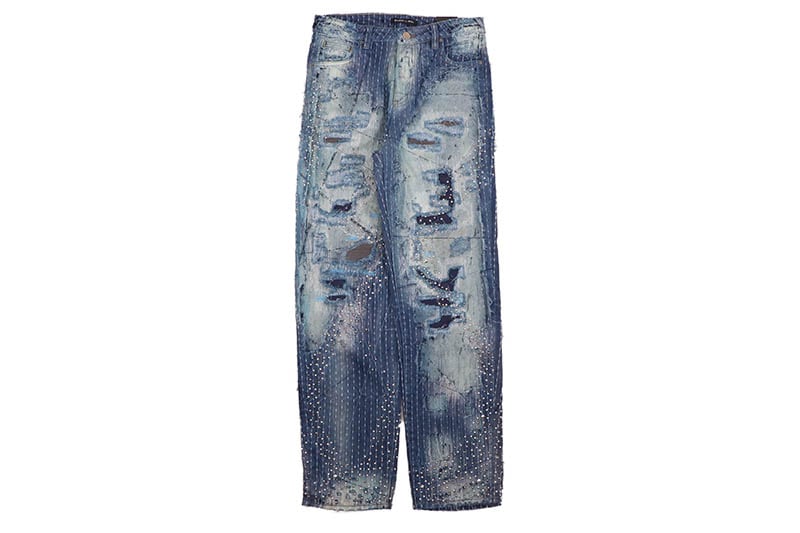 EMBELLISH NEPTUNE BORO SLIM STRAIGHT DENIM (EMBF24-002:WASHED INDIGO) エンベリッシュ/ストレートデニム/デニムパンツ/ウォッシュドインディゴ