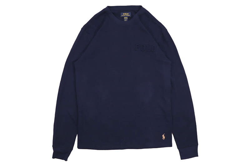 POLO RALPH LAUREN WAFFLE-KNIT THERMAL SHIRT (PWLE2R-AHSR:NAVY) ポロラルフローレン/サーマルロングスリーブTシャツ/ネイビー